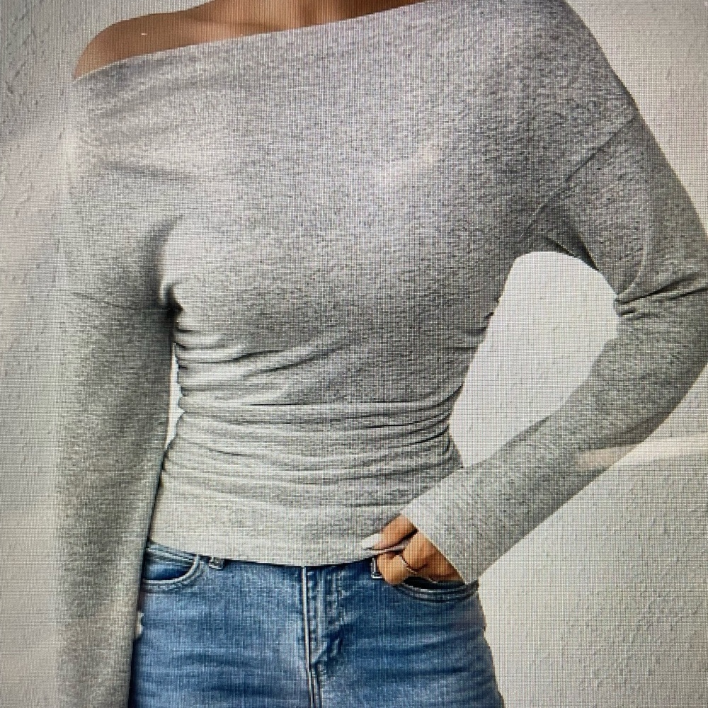 Off-The-Shoulder Women's Soft Ruching Long Sleeve Top - 3 Pack - 3 Colors